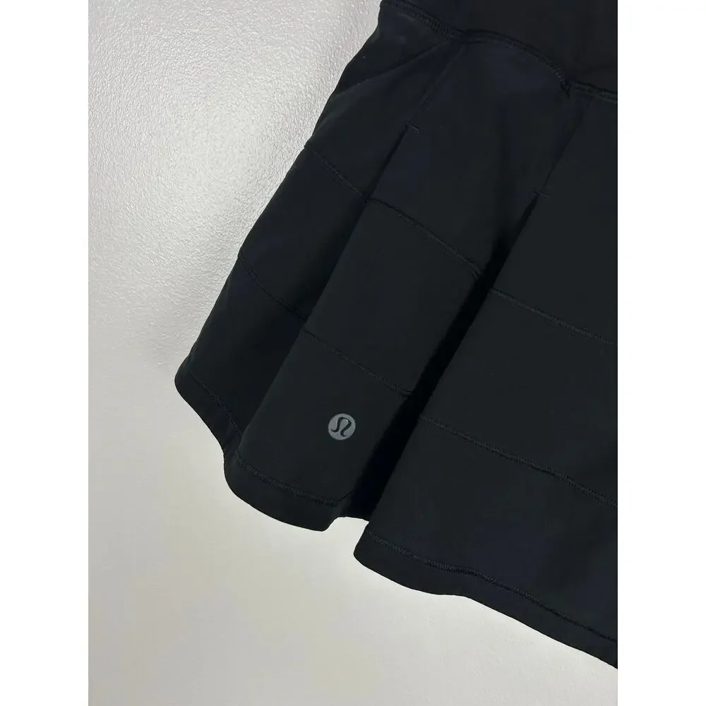 Lululemon Black Pace Rival Mid-Rise Skirt Size 6